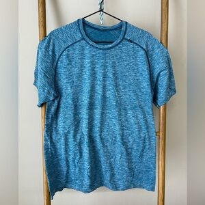 lululemon athletica Heathered Blue Short Sleeve metal vent tech tee
